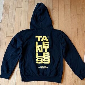 TALENTLESS Black Hoodie with Yellow Logo